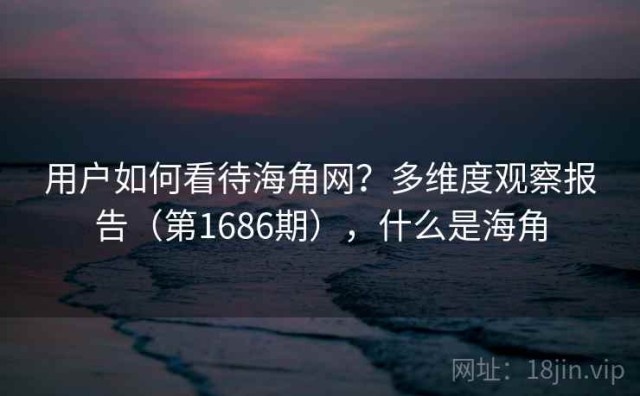 用户如何看待海角网？多维度观察报告（第1686期），什么是海角