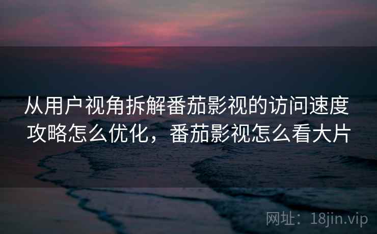 从用户视角拆解番茄影视的访问速度 攻略怎么优化，番茄影视怎么看大片