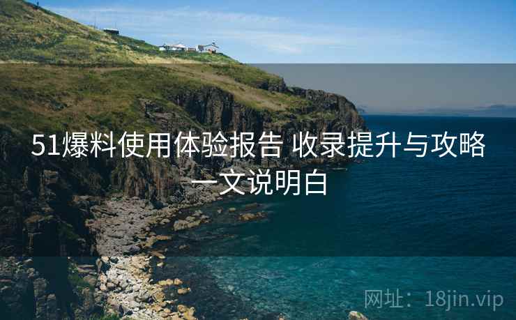 51爆料使用体验报告 收录提升与攻略一文说明白