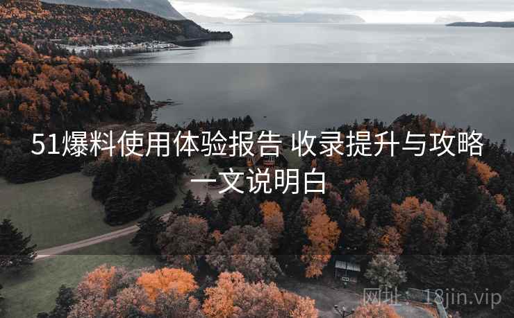 51爆料使用体验报告 收录提升与攻略一文说明白