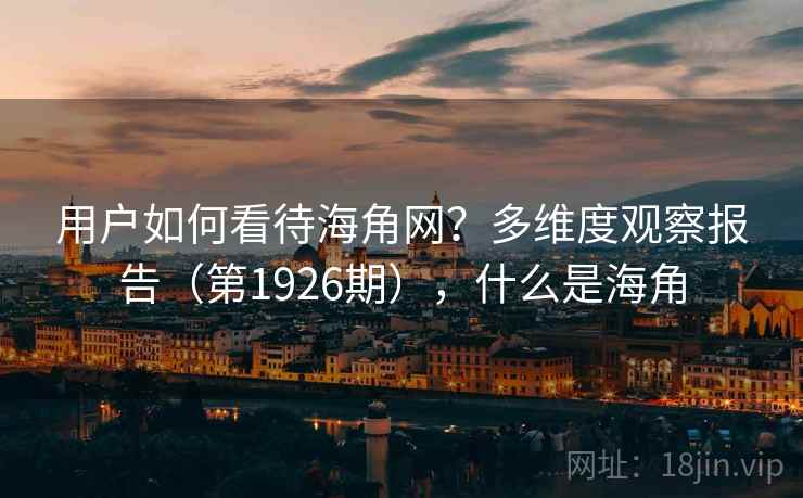 用户如何看待海角网？多维度观察报告（第1926期），什么是海角