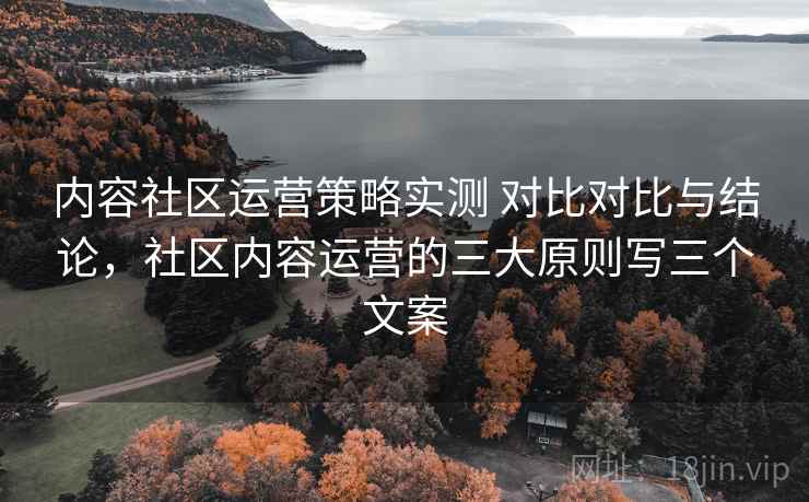 内容社区运营策略实测 对比对比与结论，社区内容运营的三大原则写三个文案