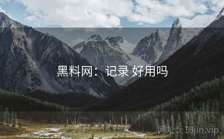 黑料网:记录 好用吗 黑料网:记录 好用吗